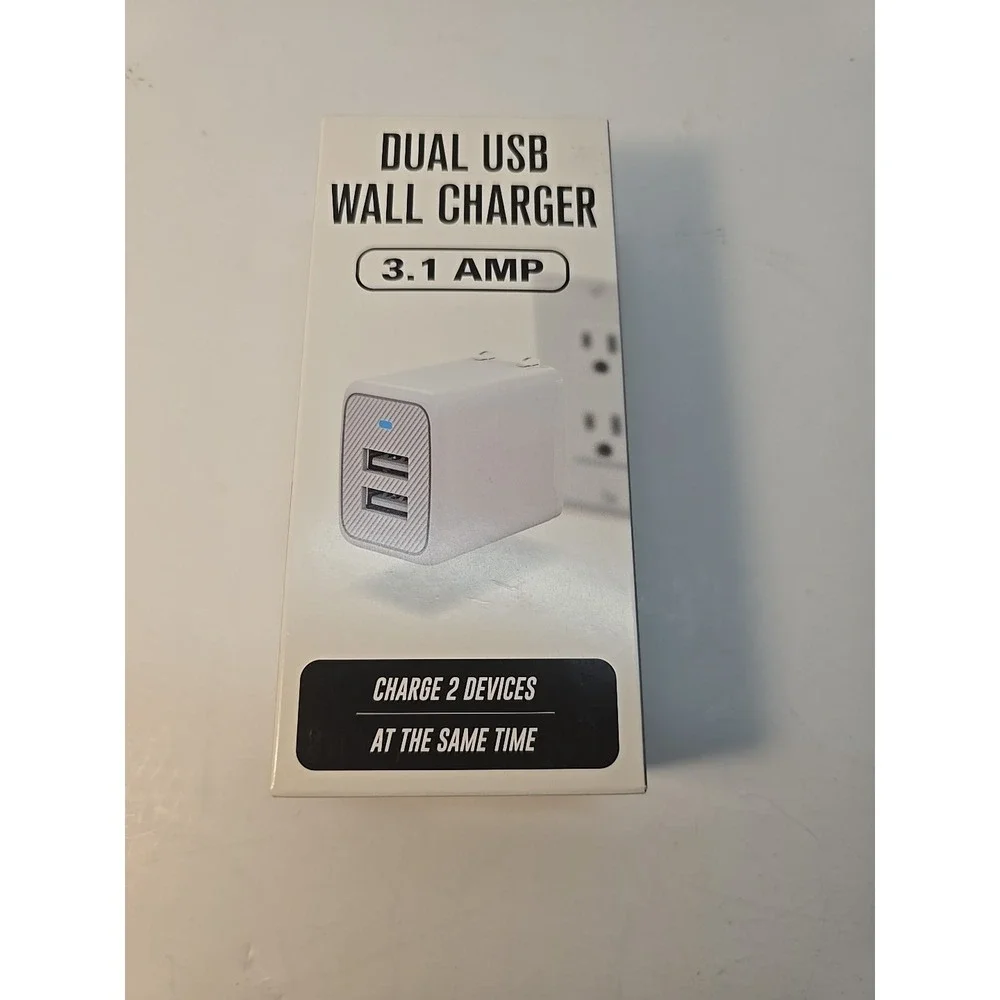 Dual‎ USB Wall Charger 3.1 AMP White New